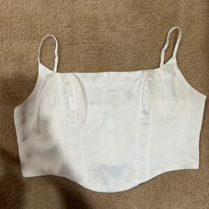 Astr White Satin Blouse